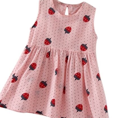 Sleeveless Knee-Length Print Floral Girl Dress Kids Clothing