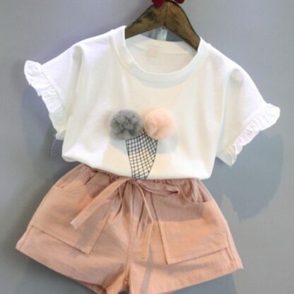 Summer Cotton Sleeveless Shirts Pants Girls Clothing Sets for Kids
