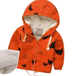Windbreaker Hooded Warm Winter Fur Fleece Boys Jackets for Kids