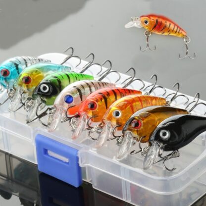 8 pcs Mixed Colors Hooks Fishing Lure Set Kit