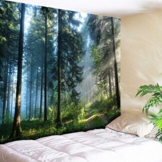 Bohemian Printed Large Forest Tapestry for Wall