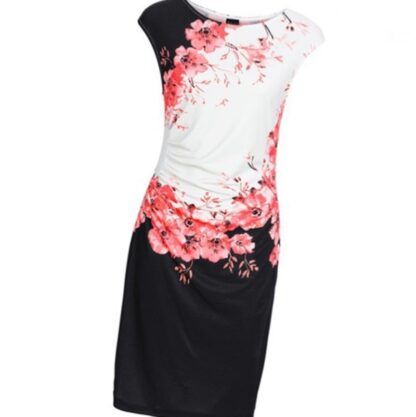 Floral Sexy Summer Short Sleeve Print Mini Office Bodycon Work Dress