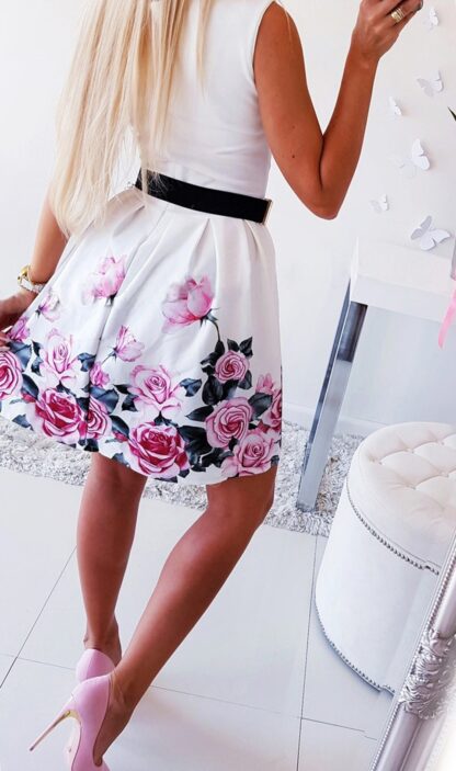 Floral Sleeveless Elegant Printed Sexy Summer A-Line Party Dress For Women