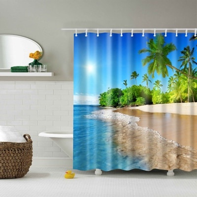 Modern Decor Seaside Beach Shower Curtains for Bathroom ...
