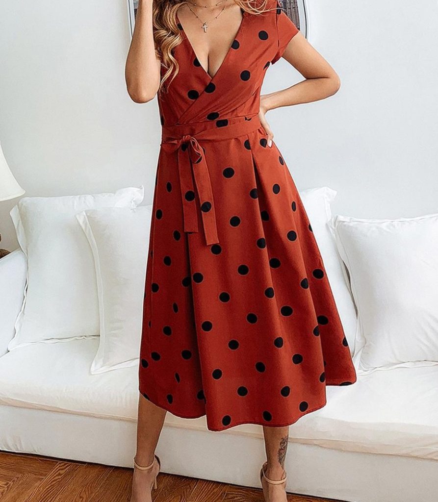 Party Sexy Elegant Summer Long Polka Dot Dress for Women