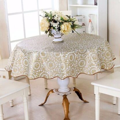 Waterproof Floral Round Table Cover Tablecloth