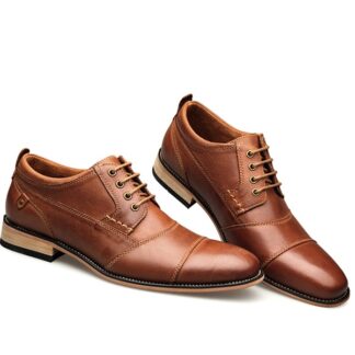 Breathable Lace-Up Genuine Leather Wedding Men's Dress Business Formal Shoes