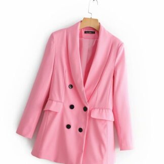 Elegant Office Party Sweet Pink Blazer for Women