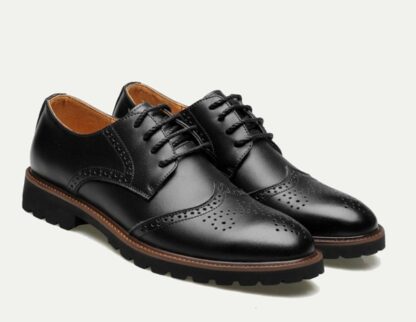 Formal Genuine Leather Round Toe Men's Oxford Dress Shoes