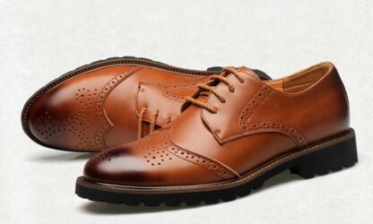 Formal Genuine Leather Round Toe Men's Oxford Dress Shoes