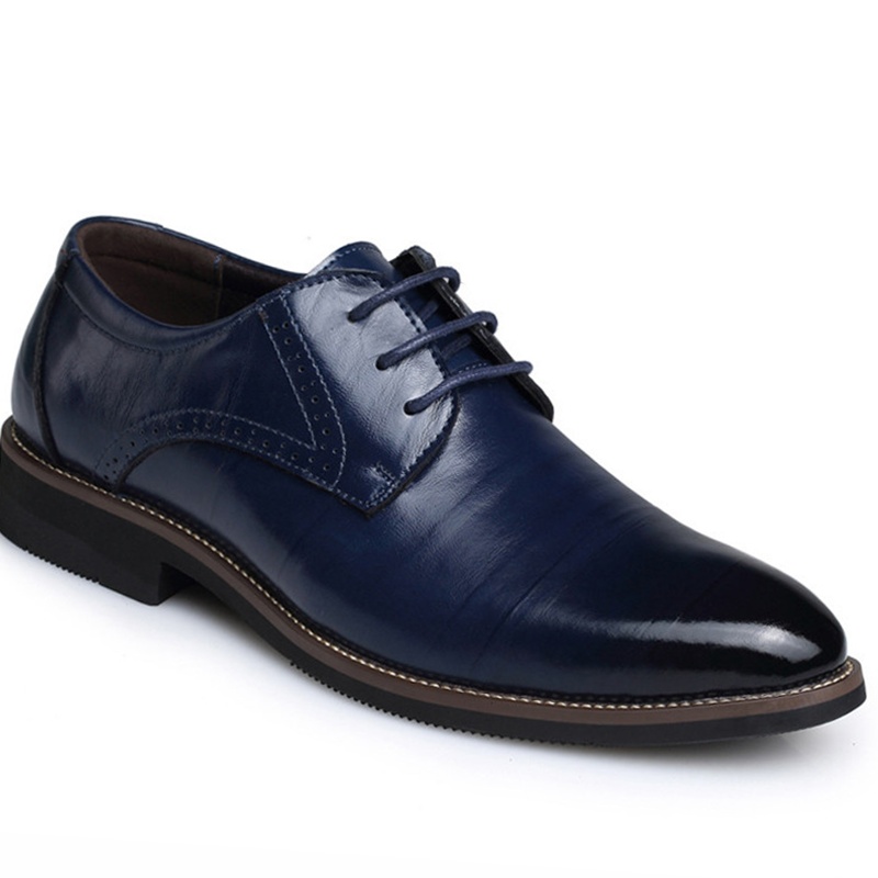 Genuine Leather Lace-Up Business Oxfords Dress Men Brogues Shoes ...