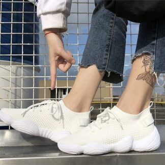 Leisure Mesh Flat Platform Knited Women Sneakers