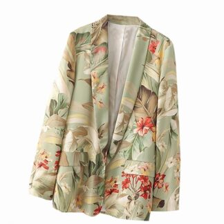 Office Printed Party Floral Women Blazers Coat