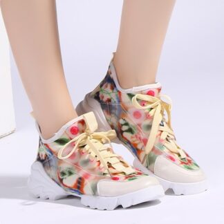 Spring Autumn Breathable Platform Floral Women Sneakers Shoes