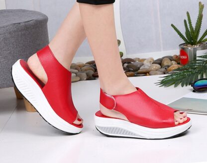 Summer Leisure High Heels Women Peep Toe Wedges Platform Sandals Shoes