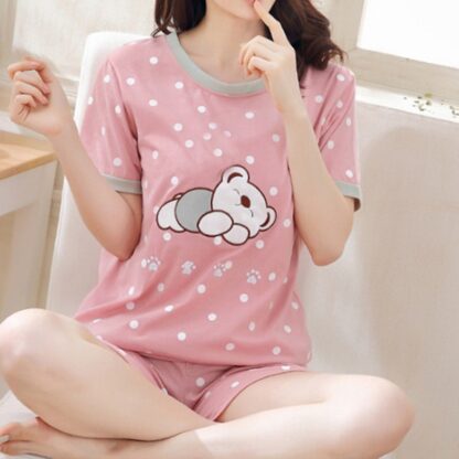 Summer Short Sleeve Cute Sleepwear Pajamas For Women