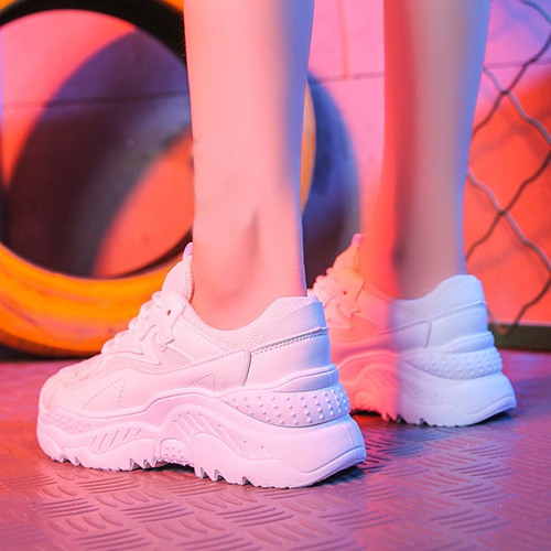White Platform Mesh Sneakers For Women | cheapsalemarket.com