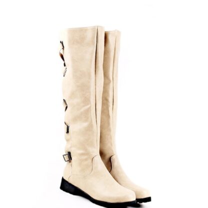 Fashion Elegant Spring Autumn Waterproof Square Heel Knee High Women Boots