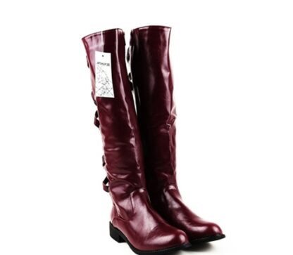 Fashion Elegant Spring Autumn Waterproof Square Heel Knee High Women Boots