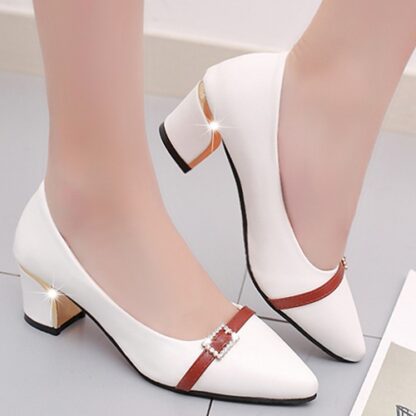 Party Elegant Square Heel Office Women Pumps Shoes