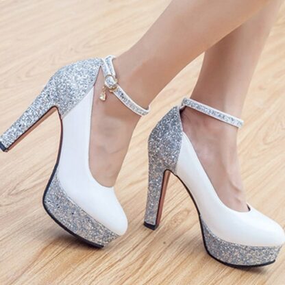 Party High Heels Ankle Strap Platform Pumps Wedding Women Shoes ...