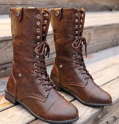 Warm Winter Waterproof Retro Mid-Calf Martin Women Boots