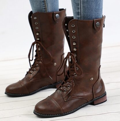 Warm Winter Waterproof Retro Mid-Calf Martin Women Boots