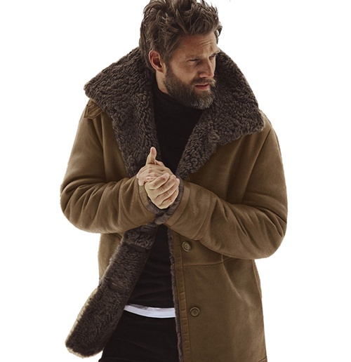 Winter Warm Padded Fleece Fur Men's Coat Jacket | cheapsalemarket.com