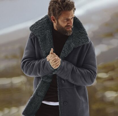 Winter Warm Padded Fleece Fur Men's Coat Jacket