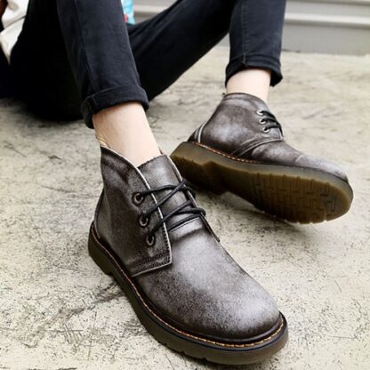 Autumn Winter Genuine Leather Martin Mens Boots Shoes