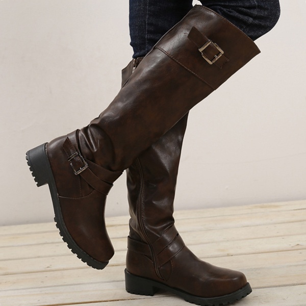 low heel leather booties