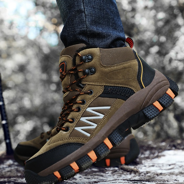 Winter Fur Outdoor Non-slip Waterproof Climbing Men Hiking Boots ...