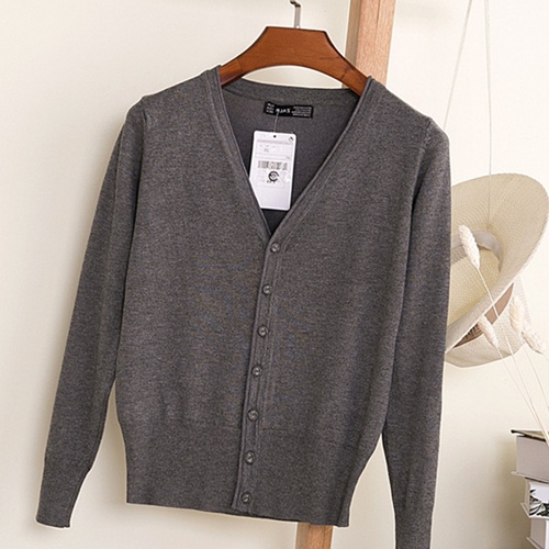 Autumn Spring V-Neck Knitting Buttoned Women Cardigan Pullover Sweater ...