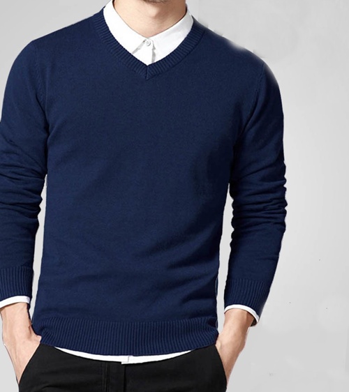 Casual Cotton Knitted V-Neck Men Sweaters Pullover | cheapsalemarket.com