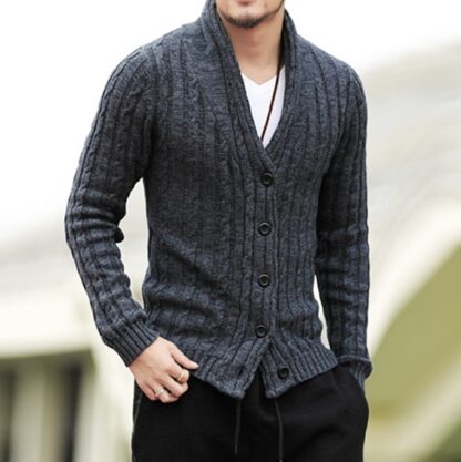 Casual Wool Cotton Cashmere Elegant Fashion Men's Sweater Cardigan