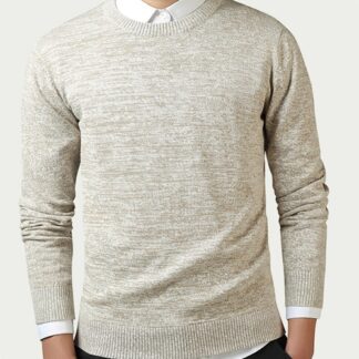 Fashion Elegant Cotton O-Neck Men Pullover Sweater