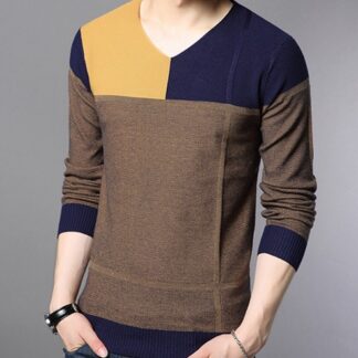 Fashion Elegant V-Neck Slim Men Sweater Pullover