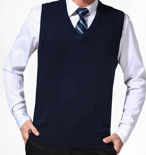 iClosam Mens V-Neck Sleeveless Vest Classic Business Sweater Gilet Knitwear Tank Top 