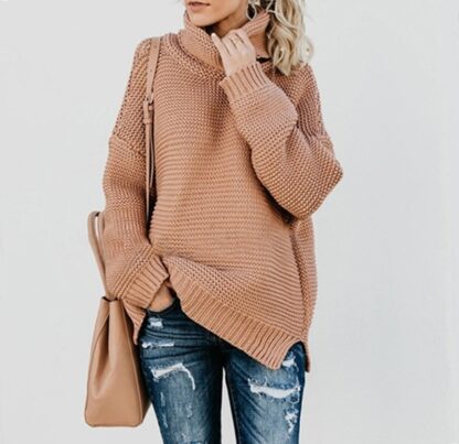 Winter Warm Cotton Turtleneck Streetwear Women Pullover Sweaters