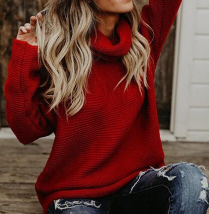 Winter Warm Cotton Turtleneck Streetwear Women Pullover Sweaters