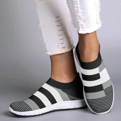 Air Mesh Slip-On Vulcanized Women Loafers Sneakers Shoes ...