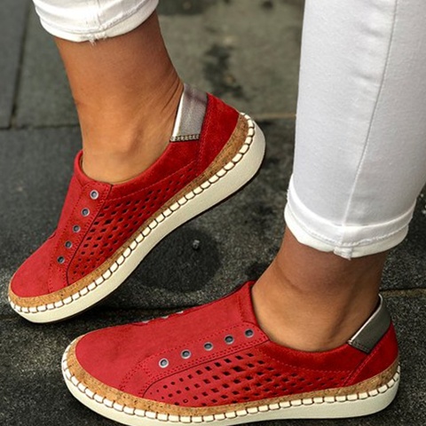 Casual Breathable Slip-On Sneaker Loafers Women's Flats Shoes ...