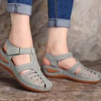 Casual Wedges Leather Soft Hollow Beach Sandals for Women