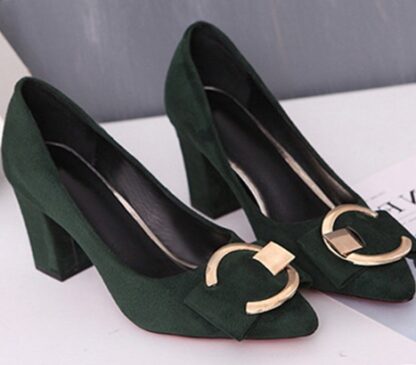 Classics Elegant Party Office Square Heel Women Pumps Shoes