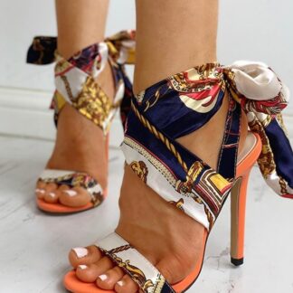 Elegant Party High Heels Floral Gladiator Women Summer Sandals Shoes