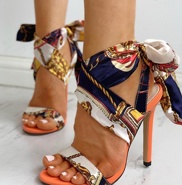 Amazon.com | CAIJ Peep Toe Ankle Strap Pump Shoes Stiletto Heels for Women  Sexy Flower Pattern High Heels Black | Pumps