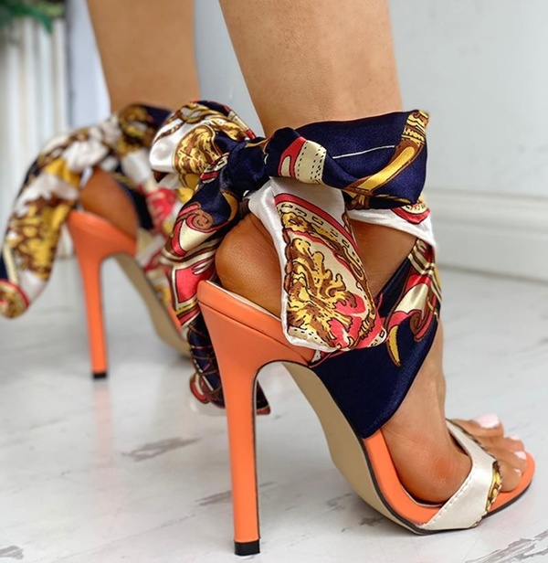 Floral Print High Heel Platform Pumps With Ankle Strap | Womens high heels,  Cute high heels, Heels