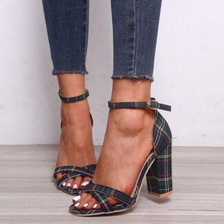 Sexy High Heels Platform Summer Women’s Plaid Shoes Sandals