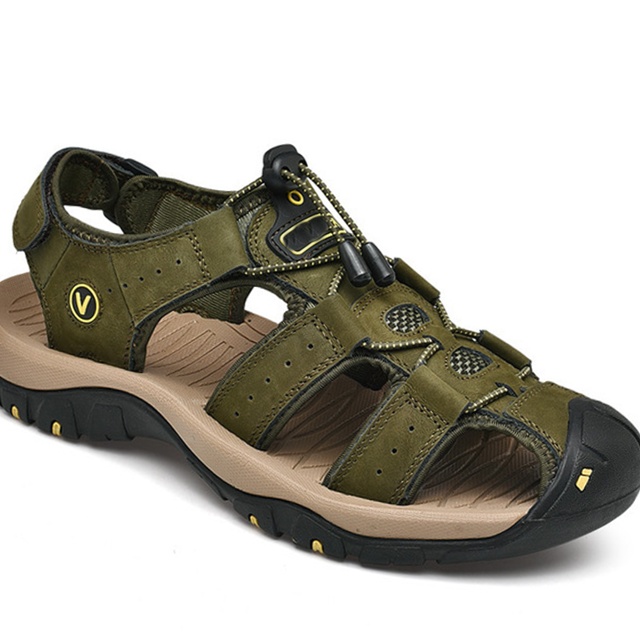 Casual Genuine Leather Summer Beach Men Sandals | cheapsalemarket.com