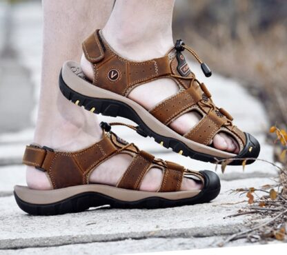 Casual Genuine Leather Summer Beach Men Sandals